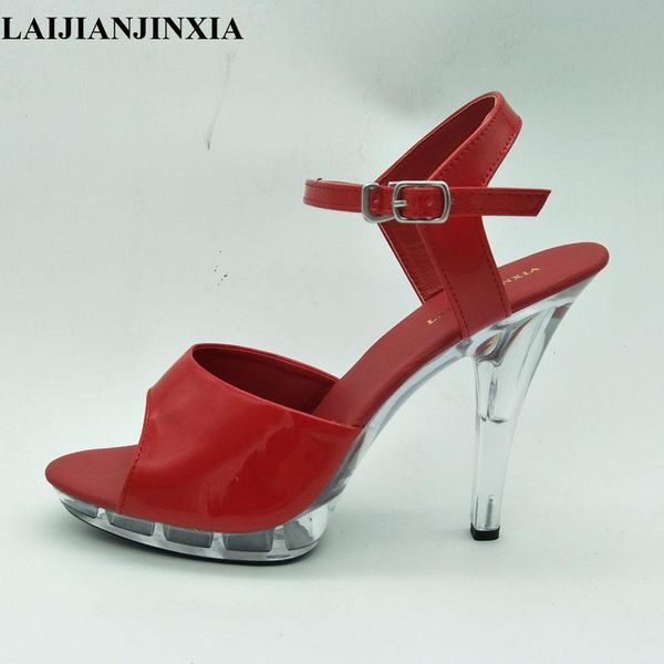 

wholesale summer band sandals 13cm high-heeled women shoes patent leather pumps lady buckle, Black