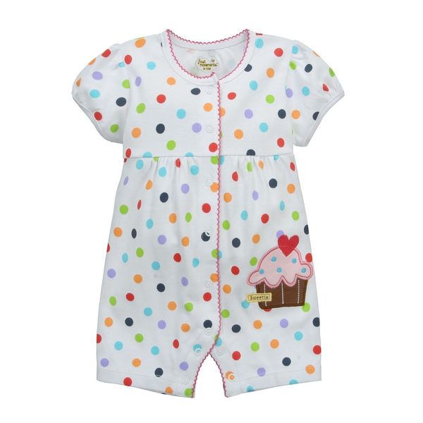 Verão Bebé Roupas 100% Algodão Recém-nascido Romper Polka Dot Jumper Bebé Bebê Roupa Bebe Bebe Bebe Roupas 210413