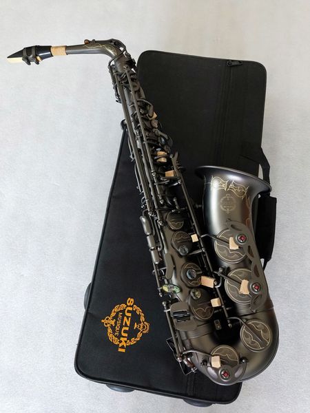 SUZUKI Sassofono contralto E flat Nero opaco nichelato Strumenti musicali professionali Sax per studenti