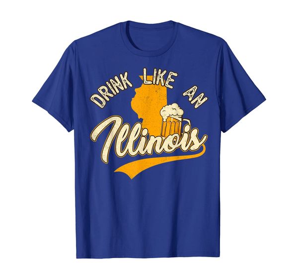 

vintage drink like an illinois beer t-shirt, White;black