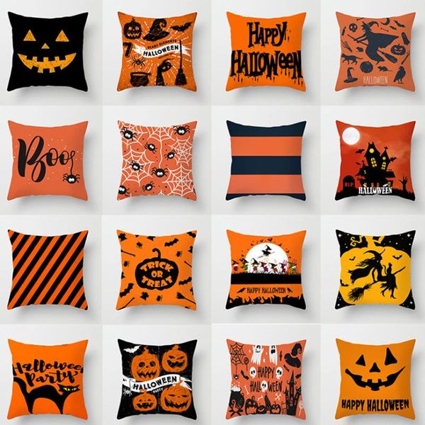 

halloween pumpkin series waist throw pillow cases home decor sofa pillowcase ghost cushion covers party chair decoration 45x45cm cushion/dec
