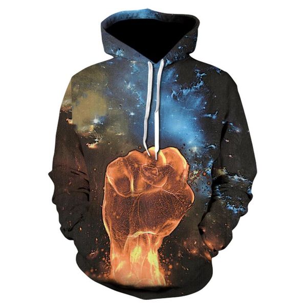 

men's hoodies & sweatshirts casual sweatshirt harajuku fashion male 3d digital printing crew neck hoodie pullover hip-hop streetwear, Black