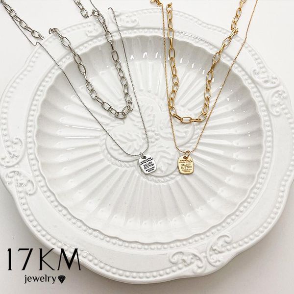 

chains bohemian silver color multilayer letter necklace for women trendy golden link chain choker necklaces gifts party jewelry