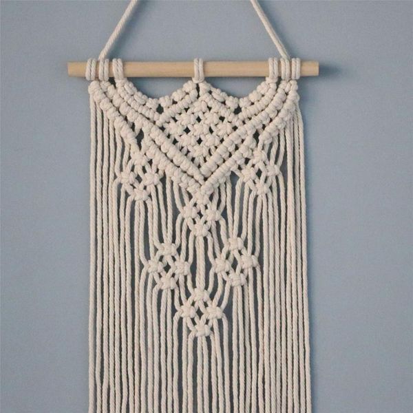 

tapestries hand-woven pendant macrame wall hanging boho tapestry bohemian crafts room decoration gorgeous for home decor 25x73cm