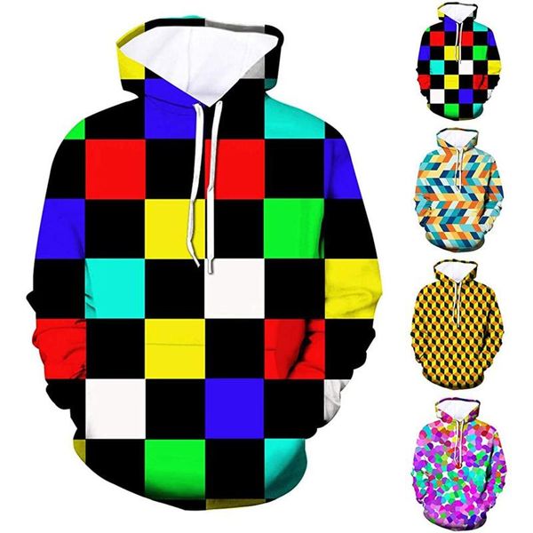 

men's hoodies & sweatshirts 3d digital printed man high street loose hooded autumn winter long sleeve sweatshirt hip hop, Black