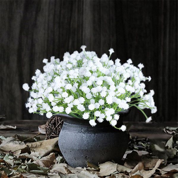 

decorative flowers & wreaths white artificial baby breath fake gypsophila bouquets faux real touch for wedding decor diy home garden party