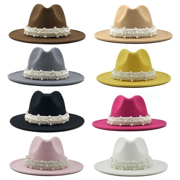 

berets british style pearl band fedora hat wide brim simple jazz big outdoor for halloween christmas party, Blue;gray