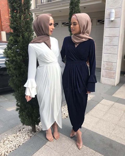 

Abaya Dubai Muslim Fashion Hijab Dress Irregular Ruffle Plain Abayas for Women Turkish Dresses Kaftan Caftan Islam Clothing Robe
