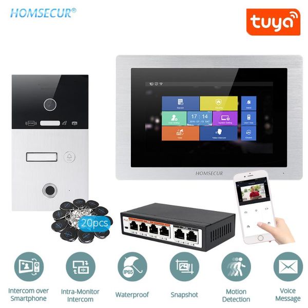 

7" wired wlan ip video 1 houses&audio home intercom 1.0mp+rfid access bc131ip-1s+bm714ip-s door phones