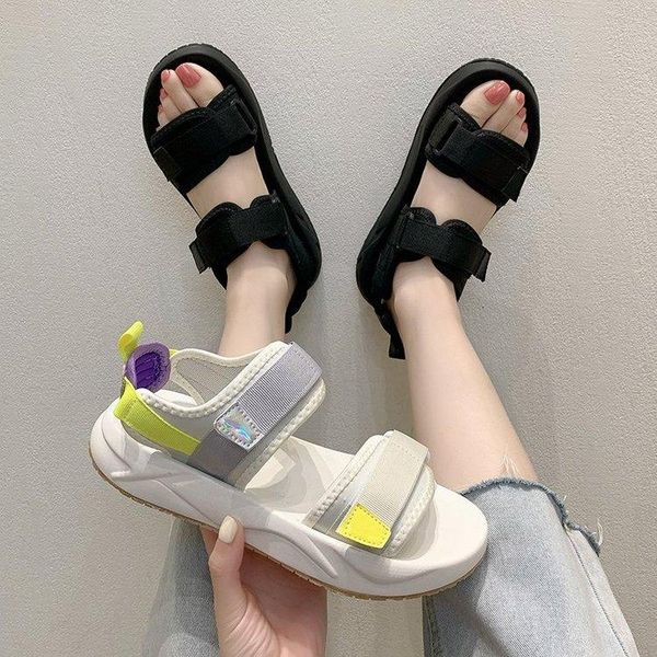 

sandals sports women's suit female beige shoes lady 2021 soft summer heels black girls beach low comfort fashion fabric basi