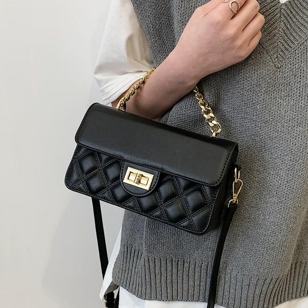 

shoulder bags small metal chain tote for women diamond lattice quilted crossbody messenger bag lady leather purses and handbags