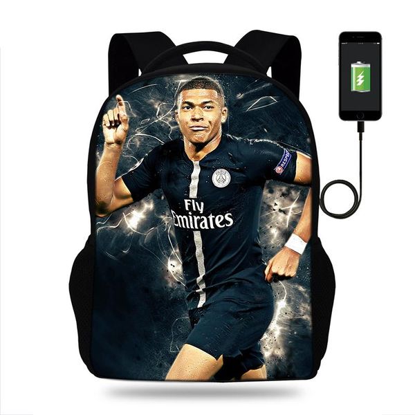 

school bags 17inch mubape soccer star backpack usb charge lapfor teenagers travel shoulder men women