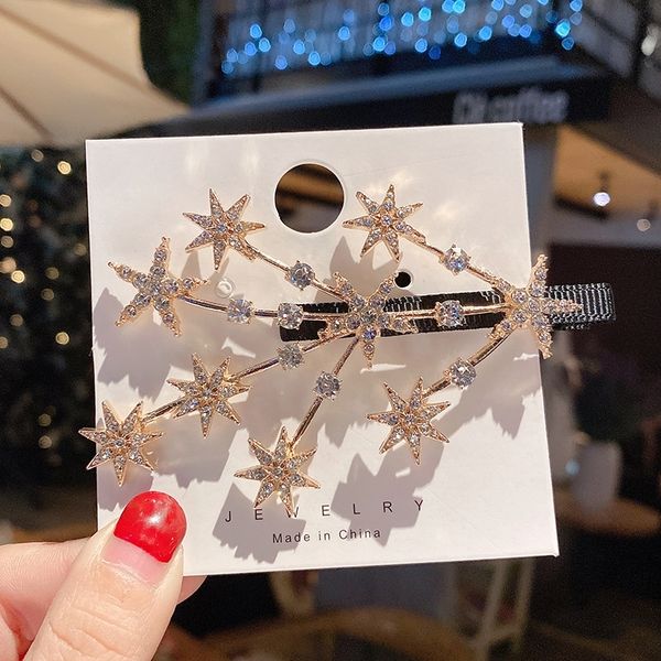 

b5vl net red alloy hair clips barrettes tiktok net red alloy tiktok winter money sky stwinter money sky star hairpin vibrato live jewelry f, Golden;silver
