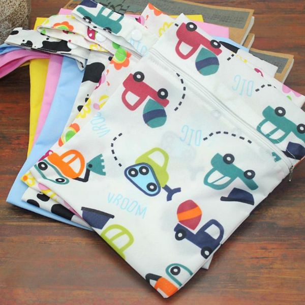 

30*40cm pul printed single pocket diaper bag, waterproof wet baby nappy bags pail liner, laundry bag for cloth