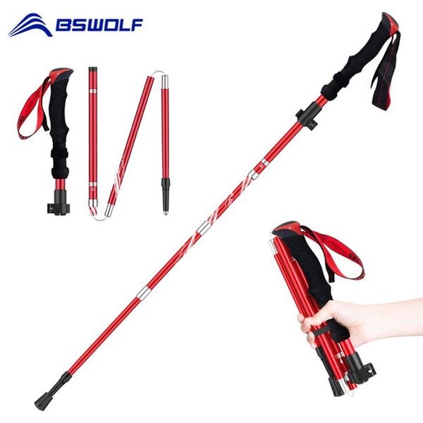 

trekking poles bswolf ultraligt foldable walking sticks camping hiking folding aluminum stick