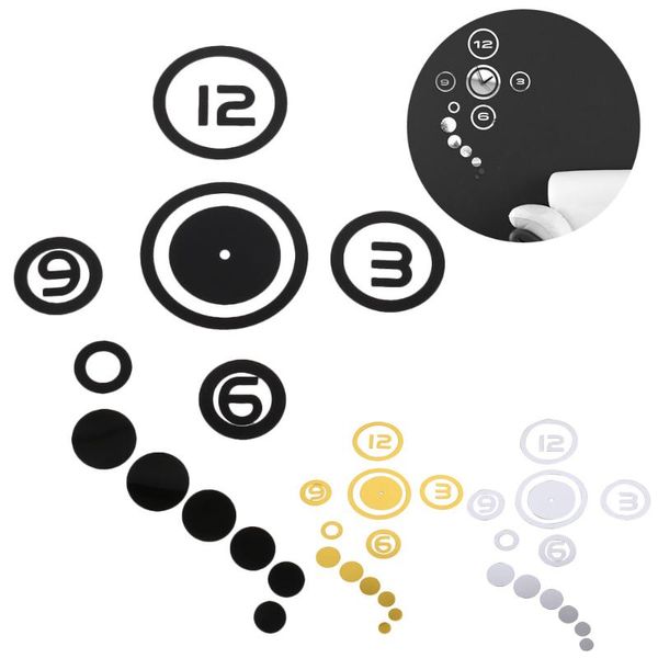 

wall clocks hanging clock sticker living room circle figures