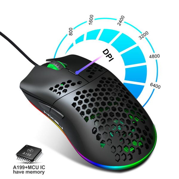 

mice g1 wired gaming mouse honeycomb shell 3200 dpi adjustable 7 buttons rgb backlit light optical for pc lapgamer
