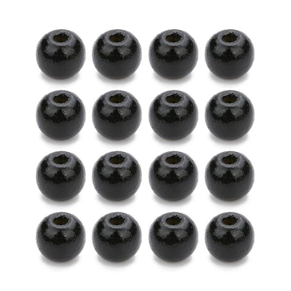 

other 6mm 7mm 8mm 10mm 12mm 14mm ball ring natural wooden beads black white brown color wood for diy handmade jewelry making