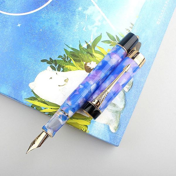 

fountain pens jinhao centennial 100 pen 18kgp golden plated m nib 0.7mm acrylic ink with arrow clip