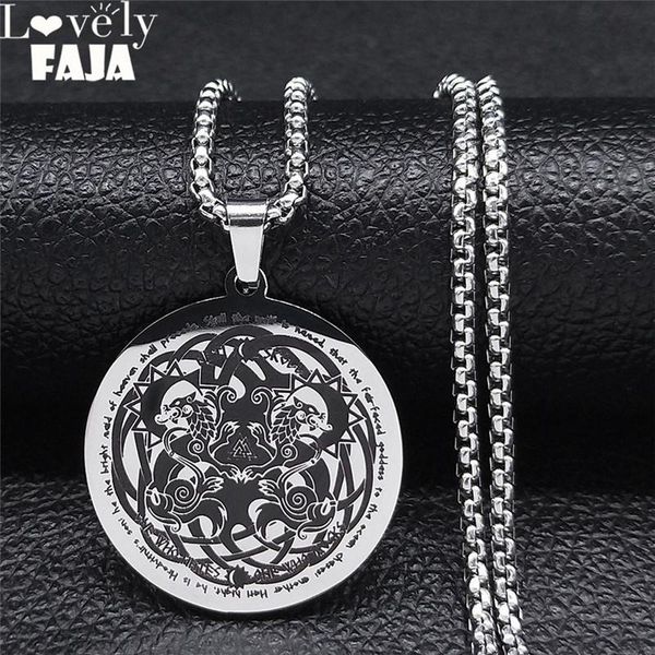 

pendant necklaces 2021 irish knot stainless steel round chain for women/men silver color pendants jewelry bijoux xh8029s05