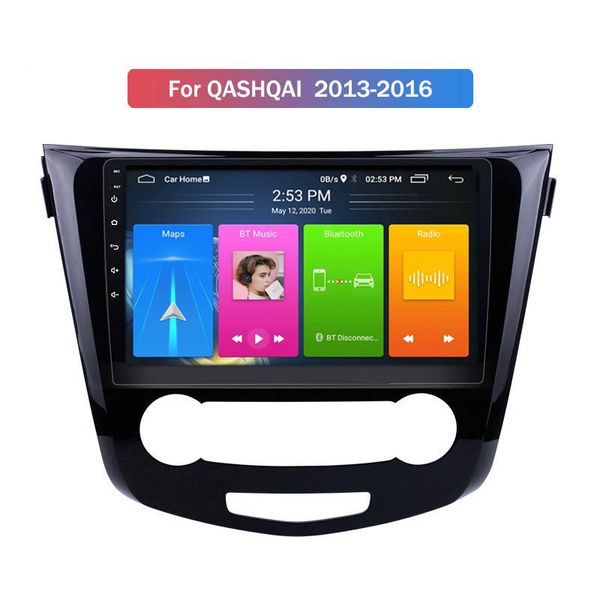 Auto-DVD-Player 9 Zoll 2 DIN Android-Unterstützung Mirror Link Integriertes GPS-Stereo für Nissan QASHQAI 2013–2016