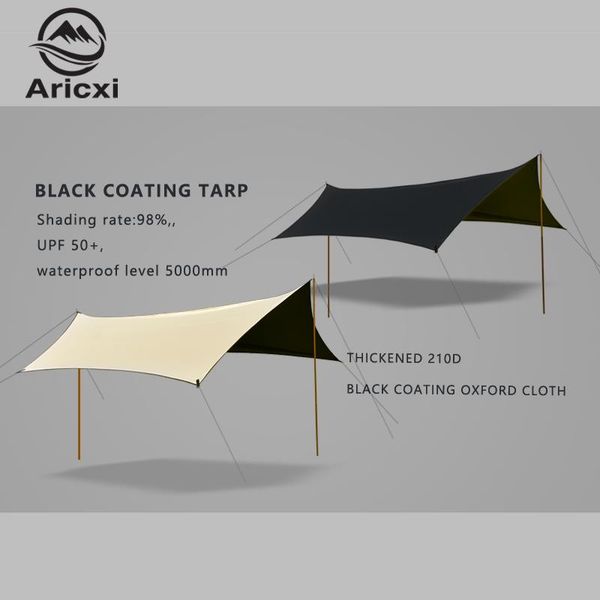 

tents and shelters aricxi tarp black coating outdoor camping sun shelter shade awning uv protection high waterproof level 4x3m