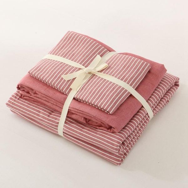 

sheets & sets japanese style pure cotton washed color single double bed quilt cover bedding three-piece dormitory set sheet