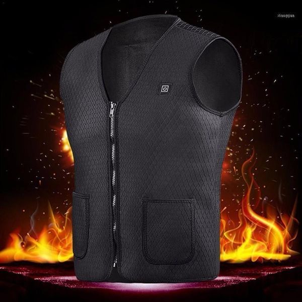

men women outdoor usb infrared heating vest jacket winter flexible electric thermal clothing waistcoat fishing hiking dropship1, Black;brown