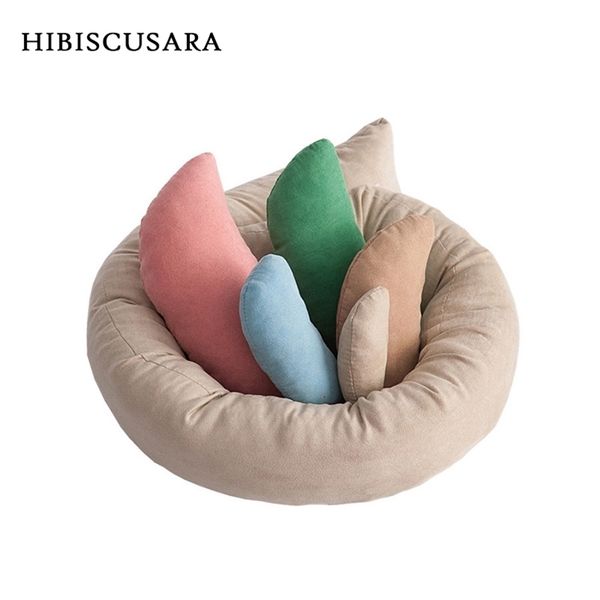 

6pcs/set born posing beans bag baby pography prop pillow baby crescent shaped pillows positioner cushion basket filler 211023, Yellow