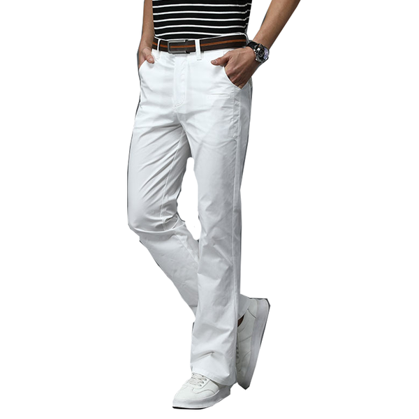 

men's pants slim flared classic boots tights japanese and korean black white casual