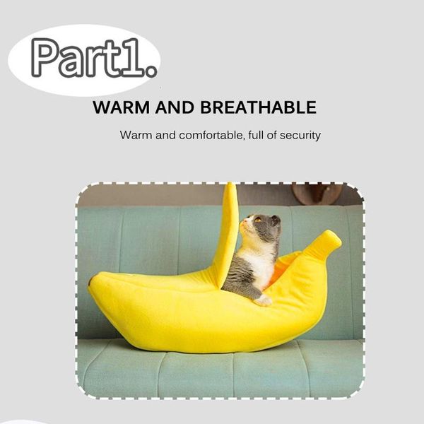 

cat beds & furniture banana pet bed dog house mat durable cozy cute cushion basket soft warm funny portable puppy kitten mats kawaii