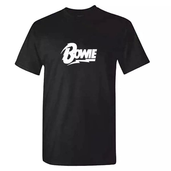 

david bowie tshirt - bowie logo - black star blackstar retro music t shirt, White;black