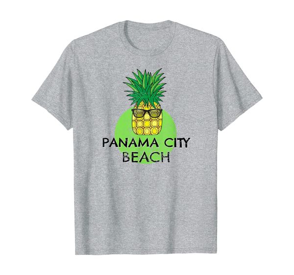 

panama city beach t-shirt pineapple, White;black