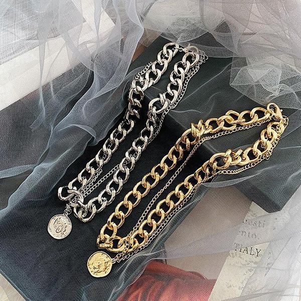 

pendant necklaces cosyoo charm necklace layered punk decorative cool clavicle jewelry statement fashion women gift, Silver