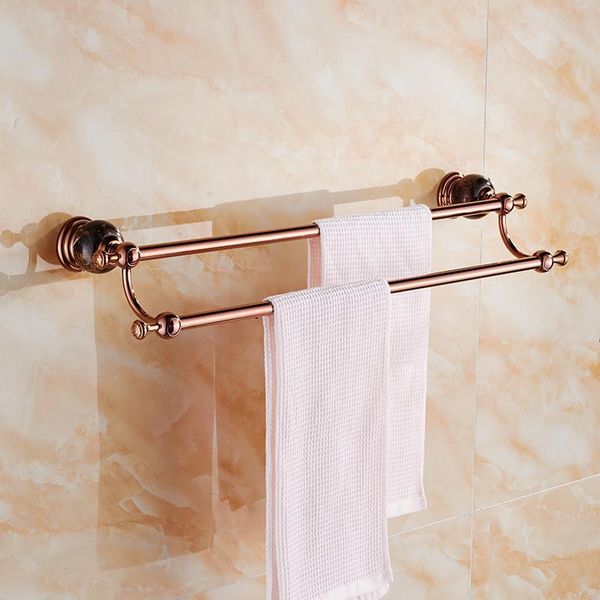 

towel racks black jade double bar bathroom rail european style rose gold plated