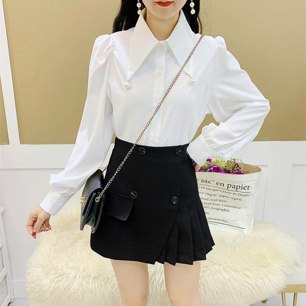 

women's blouses & shirts blouse women autumn ol chiffon long sleeve fashion shirt blusas mujer de moda, White