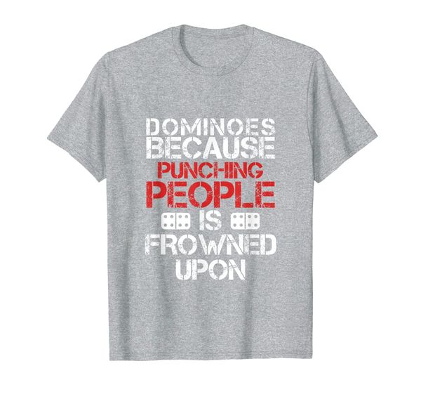 

dominoes because punching people is frowned tiles gift t-shirt, White;black