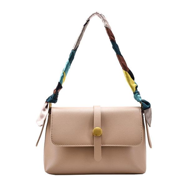 

arrivals women's shoulder bags for female pu leather solid color silk towel handle design trend daily bag cross body