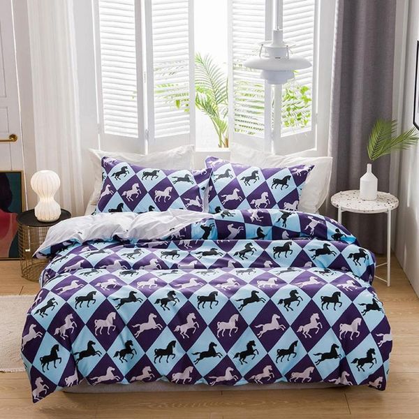 

bedding sets horse duvet cover set twin  king size with pillowcases luxury for women man nordic bedclothes soft and smooth