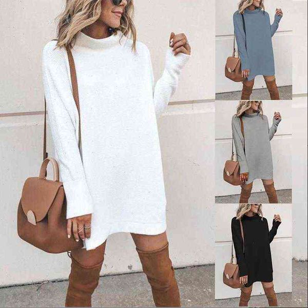 

turtleneck women sweater dress ladies casual beautiful winter dresses drop high quality, White;black