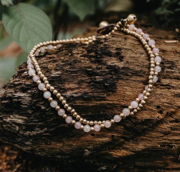 

fashion accessory new simple pine stone bracelet mori crystal glass multicolor rainbow beach foot decoration 1bid3, Red;blue