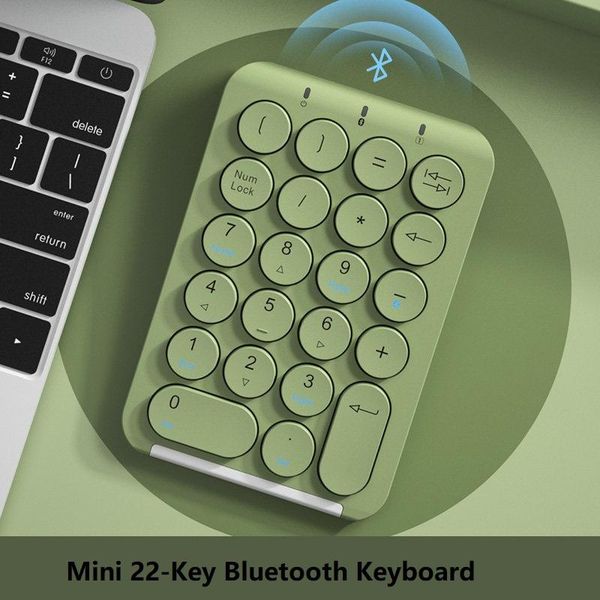 

mini cute bluetooth wireless numeric keypad numpad 22 keys digital keyboard for accounting teller lapnotebook tablets keyboards