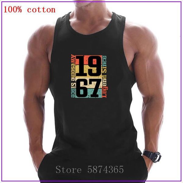 

51th birthday shirt, awesome since mens 1967 funny idea edition bodybuliding tank summer gyms muscle vest undershirt, White;black