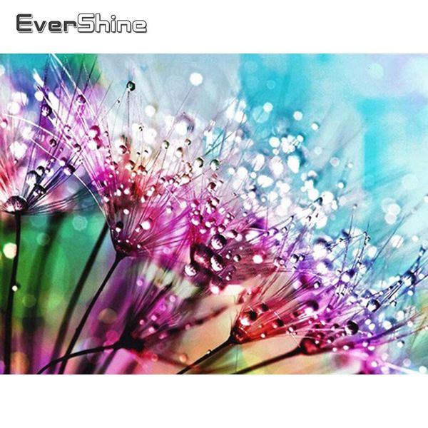 

diamond painting evershine 5d diy dandelion rhinestone picture scenery embroidery complete kit beaded home decoration