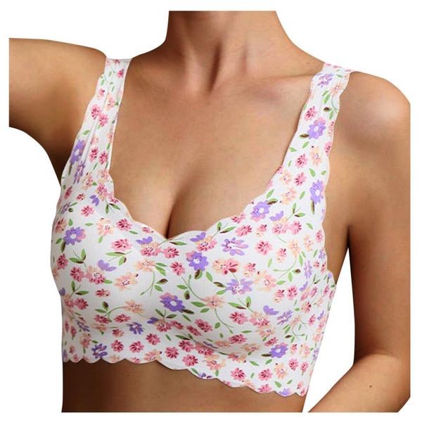 

bras 2021 floral print bra ultrathin bralette for woman push up brassiere full cup seamless underwear girls ice silk, Red;black
