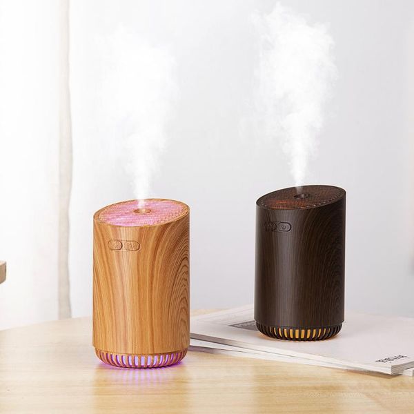 

wood grain humidifier home car mini usb aromatherapy air night light atomizing essential oil diffuser humidifiers