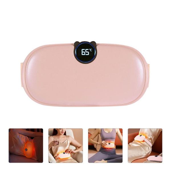 

set of waist heating pad heat belly wrap belt heated fast support, Black;gray