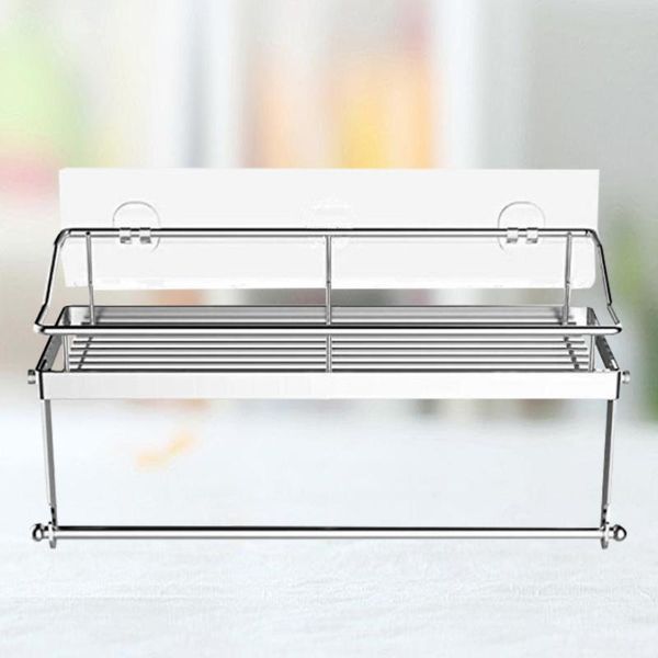 

toilet paper holders sticking roll wall rack self-adhesive decorative shelf carrier creative stainless steel container for bathroom kitchen