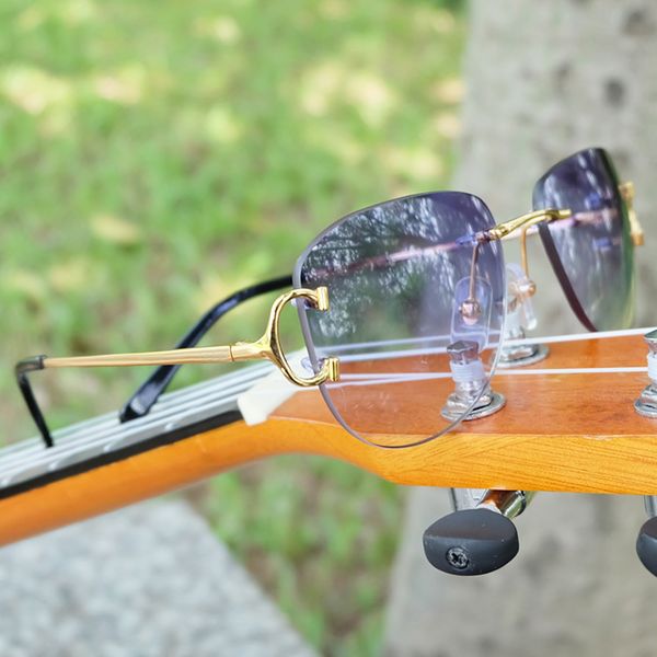 

design sunglasses metal rimless square oval luxury mens sunglass sun shades for men 24cu, White;black