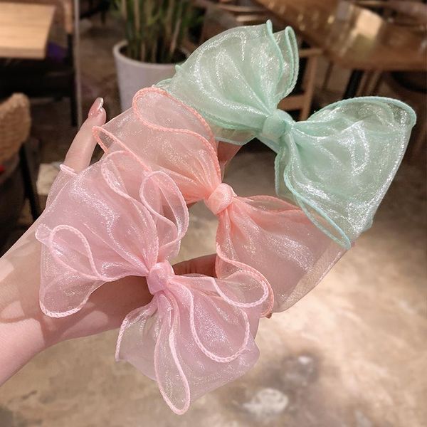 

fashion yarn barrettes bow sequin love hair rope hairgrips lace side clip little fairy girl accessorie accessories, Slivery;white
